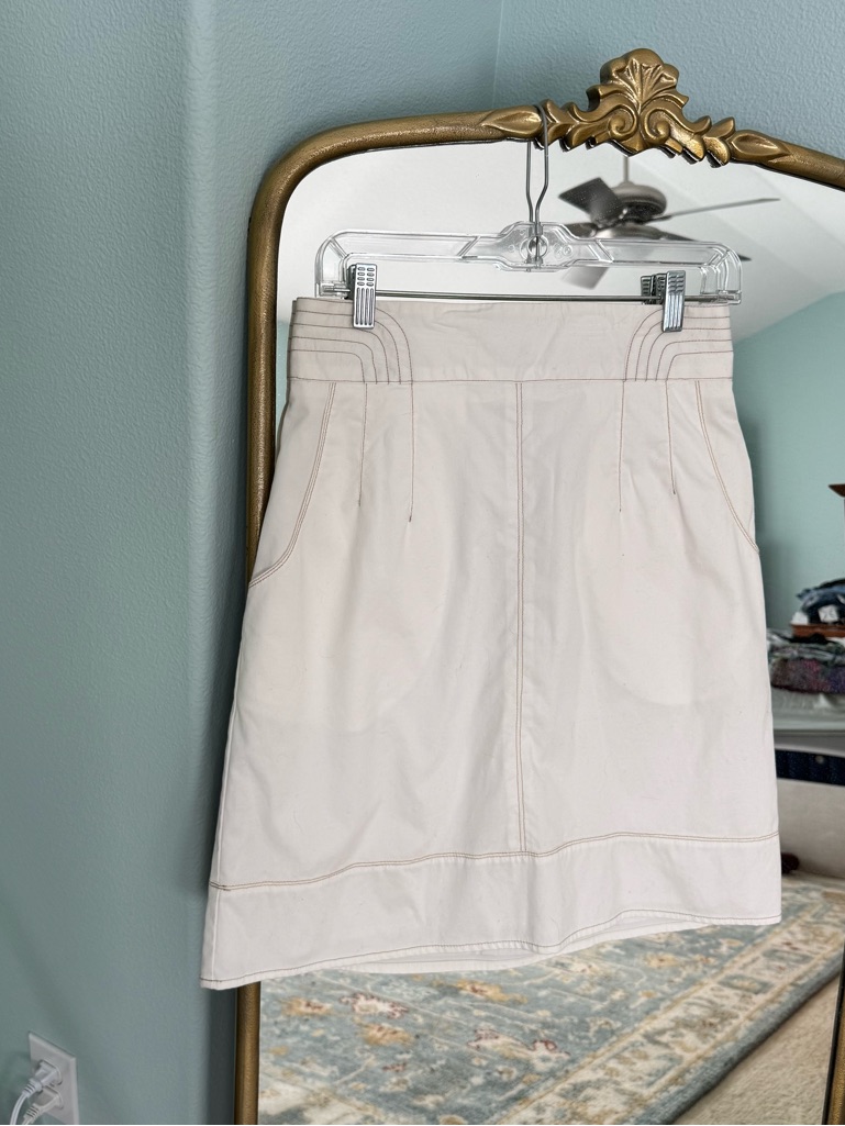 Vintage Nanette Lepore Cream A-Line Women's Skirt